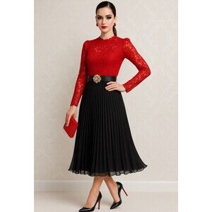 Manning Silver Size 8 Pleated Chiffon Midi Skirt Elegant Flowy Chic Minimalist